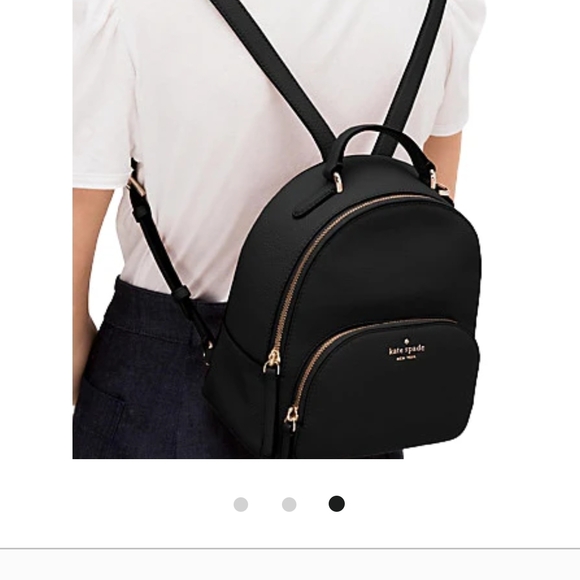 kate spade Black Pebbled Leather Mini Backpack with Gold Hardware